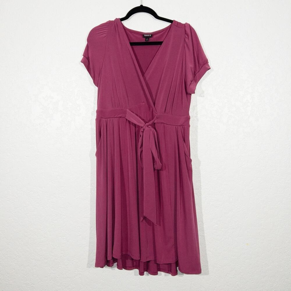 Torrid Purple Puff Sleeve Dress Size 1x